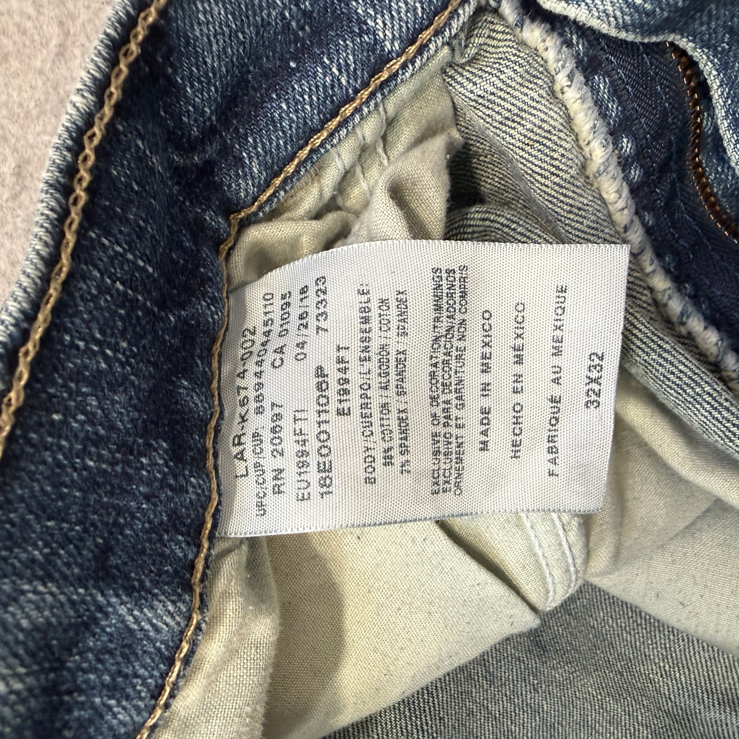Genuine Dickies Men's Blue Straight Fit Carpenter Denim Jeans Pockets Size 32x32
