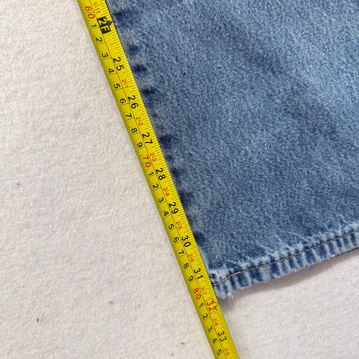 Dickies Men Blue Denim Distressed Carpenter Jeans Workwear Tool Pockets Waist 33