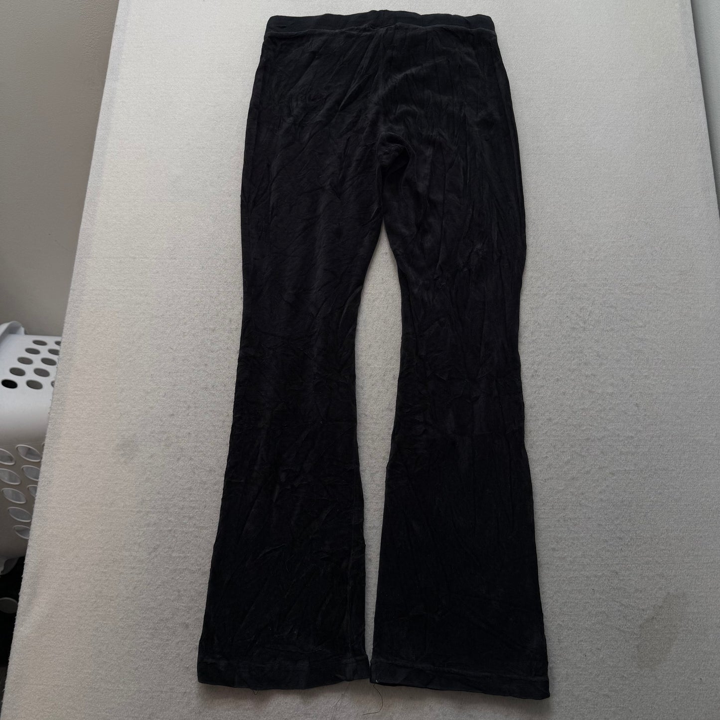 Juicy Couture Women's Black Tracksuit Set Zip Up Hoodie & Flared Pant Y2k Size S