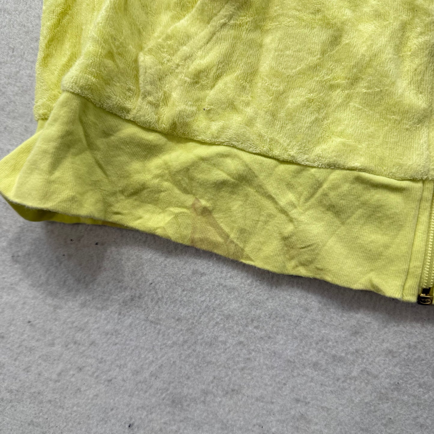 Juicy Couture Women's Yellow Terry Cloth Zip-Up Hoodie Long Sleeve Casual Size L
