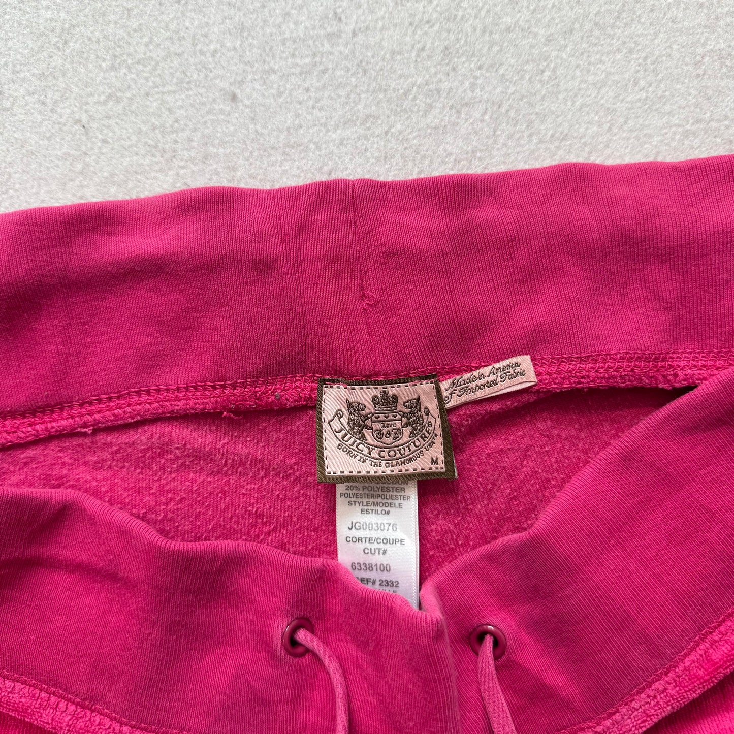 Juicy Couture Women's Hot Pink Velour Flare Leg Track Pant Drawstring Y2K Size M