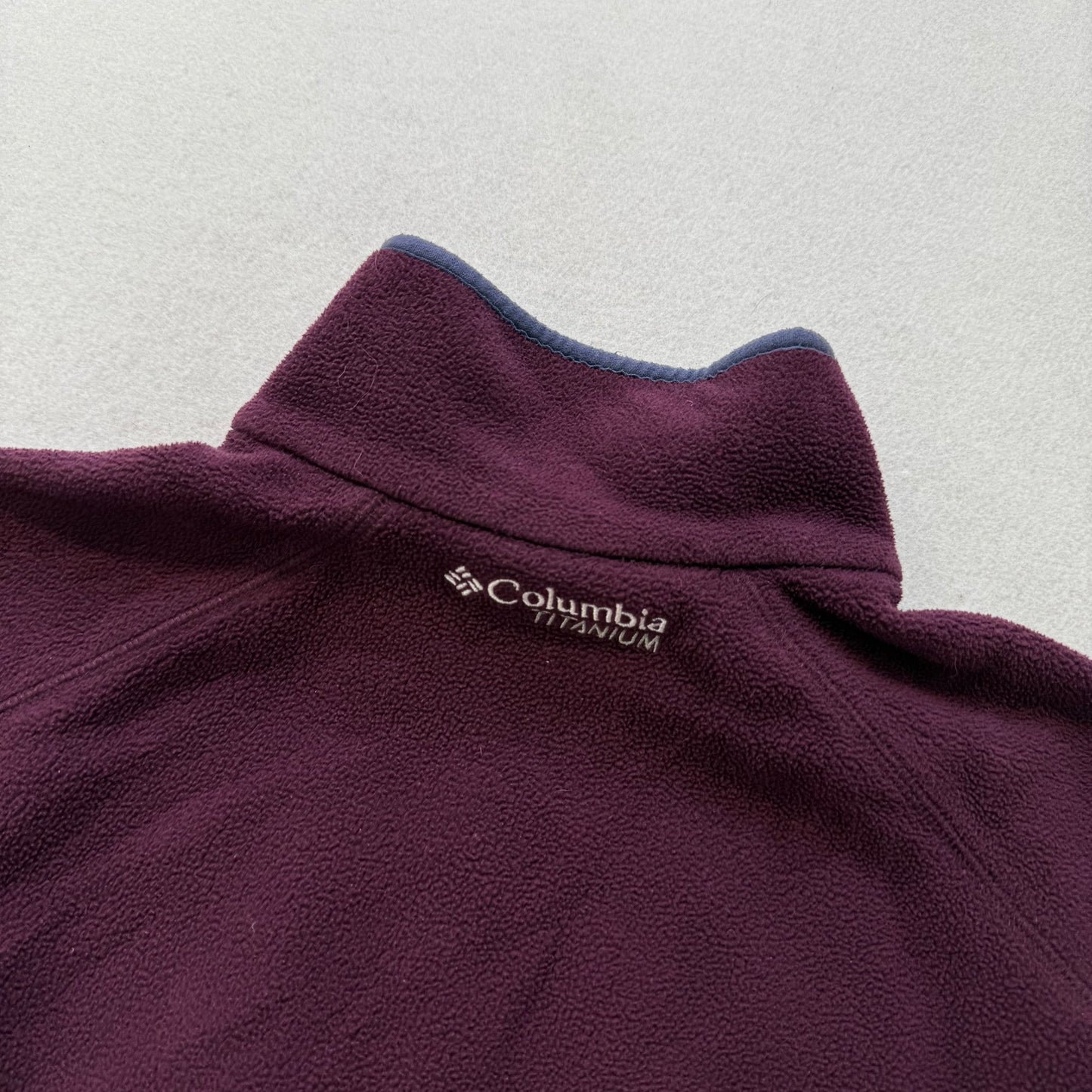 Columbia Titanium Women's Maroon Full-Zip Fleece Jacket Mock Neck Pockets Size M