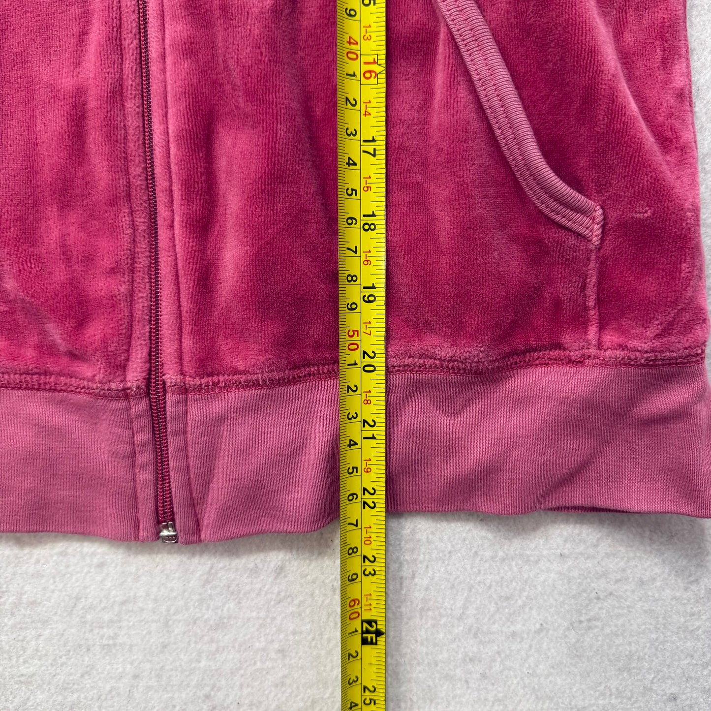 Juicy Couture Deep Rose Velour Tracksuit Set Zip Up Hoodie & Flared Pant Size M