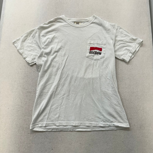 Comfort Colors White 100% Cotton T-Shirt Short Sleeves Crew Neck Logo Size M