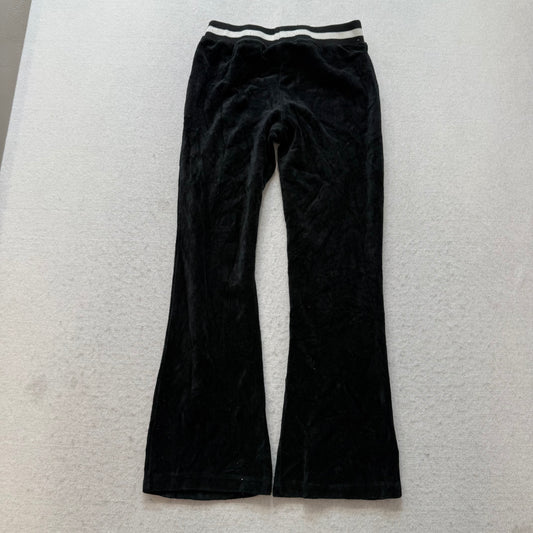 Juicy Couture Women's Black Velour Flared Track Pant Elastic Waistband Size 8/10