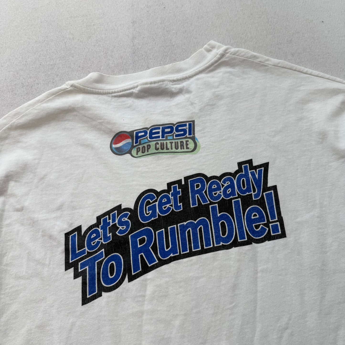 Stedman by Hanes Men's White T-Shirt Short Sleeves Crew Neck Pepsi Logo Size XL