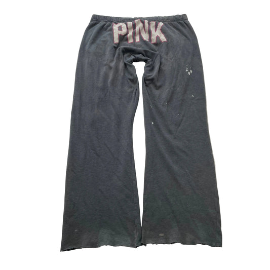 Victoria's Secret PINK Women's Grey Cotton Blend Flared Pants Drawstring Size L