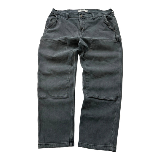 Hollister Men's Charcoal Gray Denim Double Knee Jeans Workwear Size W36xL32
