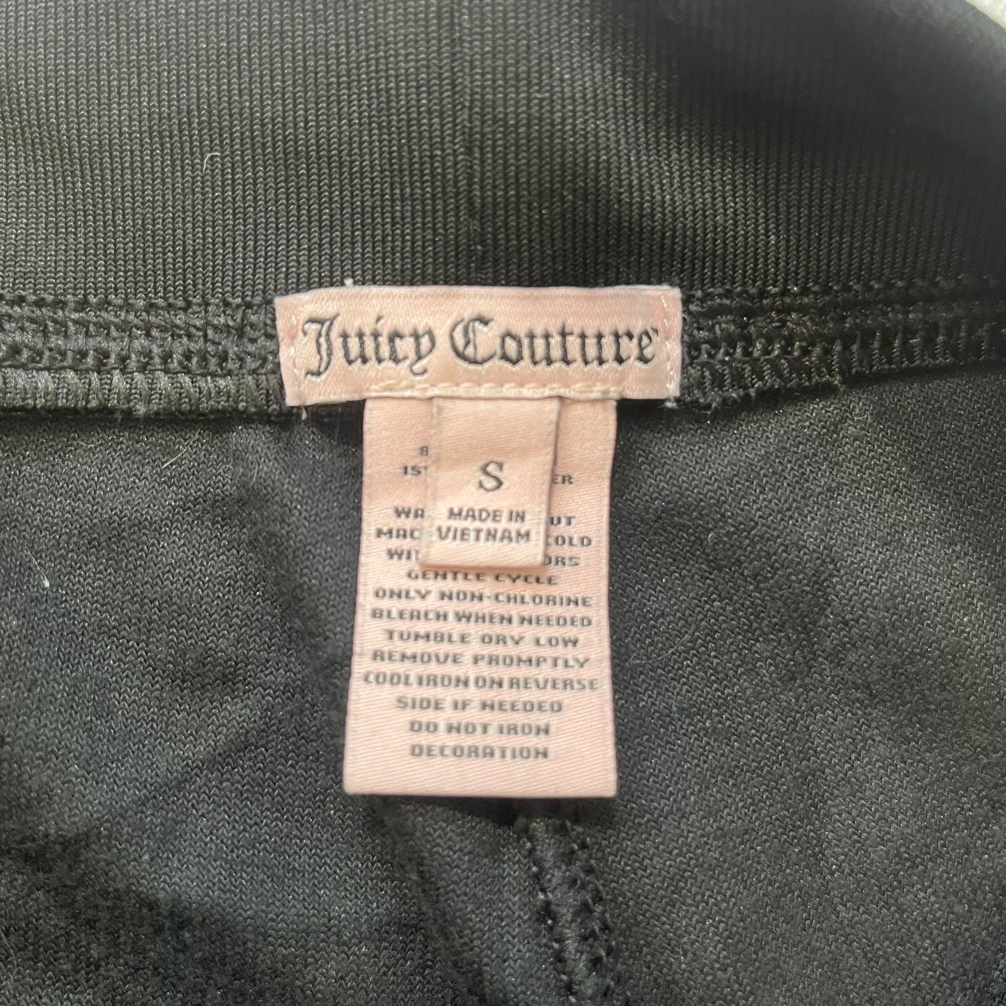 Juicy Couture Women's Black Velour Tracksuit Set Hoodie & Graphic Pant Size M/S