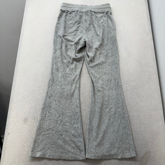 Juicy Couture Women's Heather Gray Velour Flared Track Pant Bell Bottom Size M