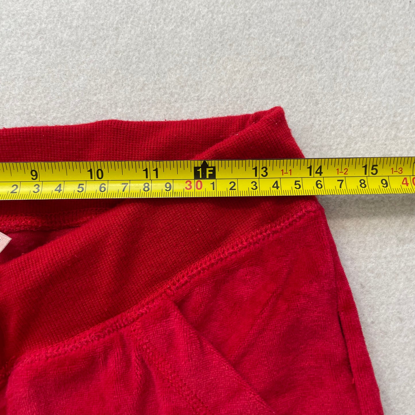 Juicy Couture Womens Red Velour Flared Leg Track Pants Loungewear Pockets Size M