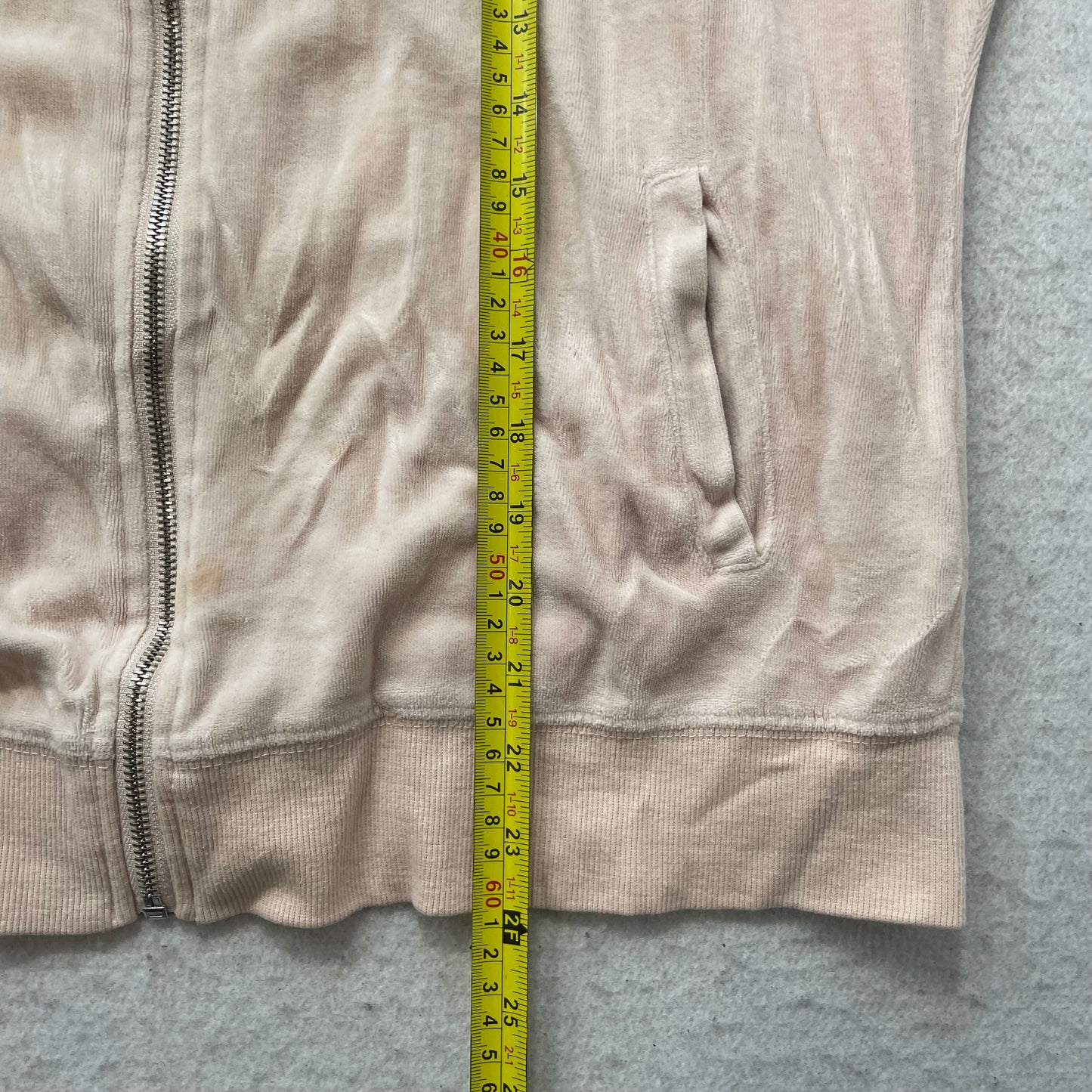 Bebe Women Baby Pink Velour Zip-Up Track Jacket Side Stripe Arms Classic Size XL