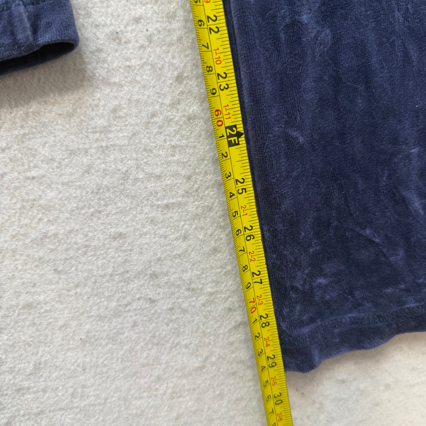 2003 Vintage Juicy Couture Women's Navy Velour Flared Track Pants Pockets Size L