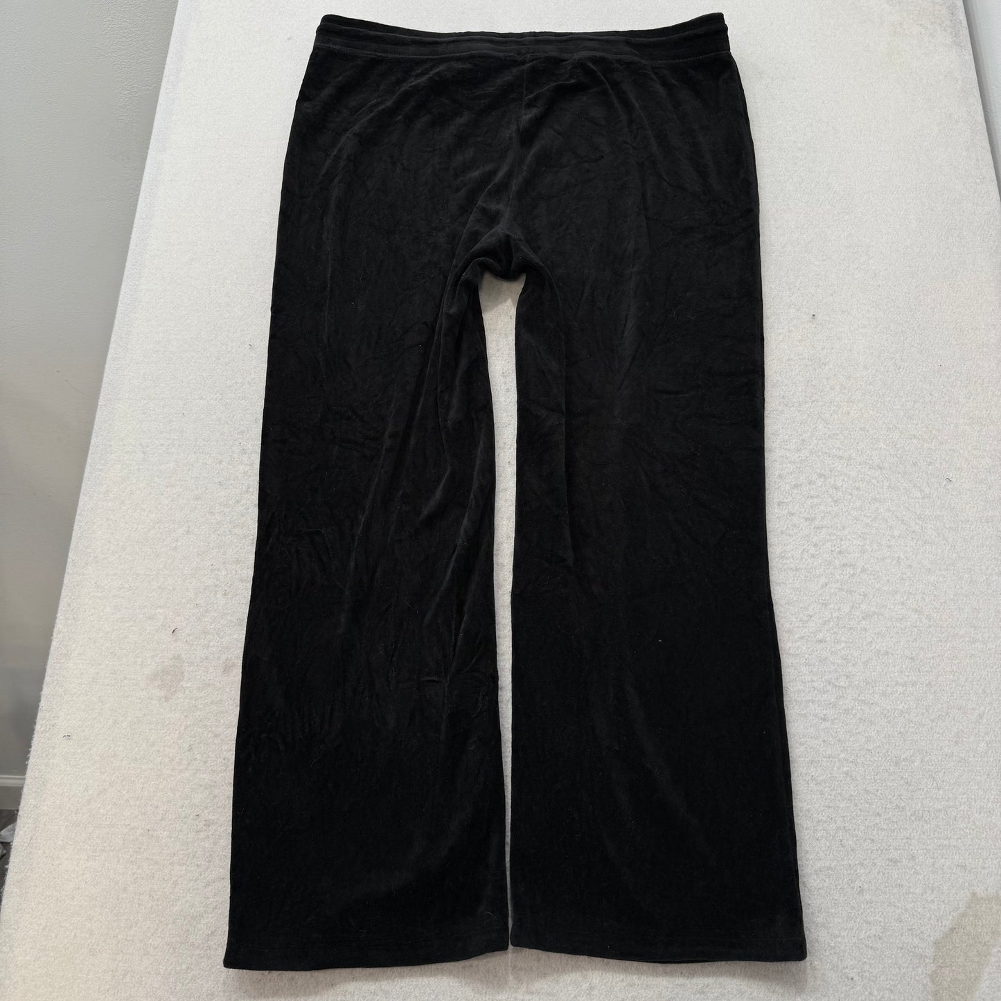 Vintage Juicy Couture Queen Couture Women's Black Velour Tracksuit Set Size L/XL