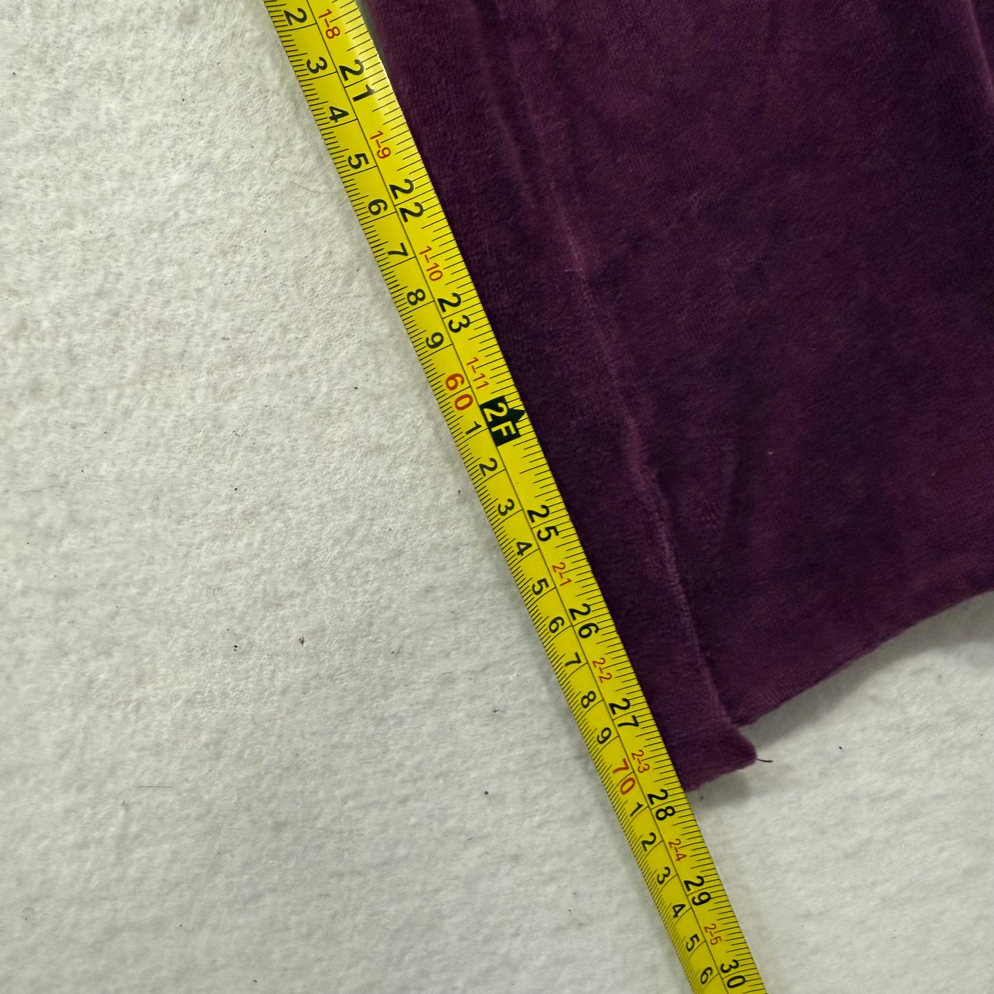 Victoria's Secret Women's Plum Velour Flared Track Pant Back Flap Pockets Size S