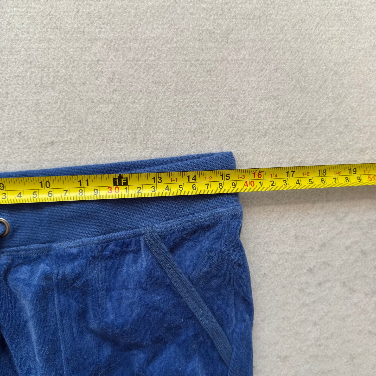 Juicy Couture Women's Royal Blue Velour Flared Track Pant Flap Pockets Size M