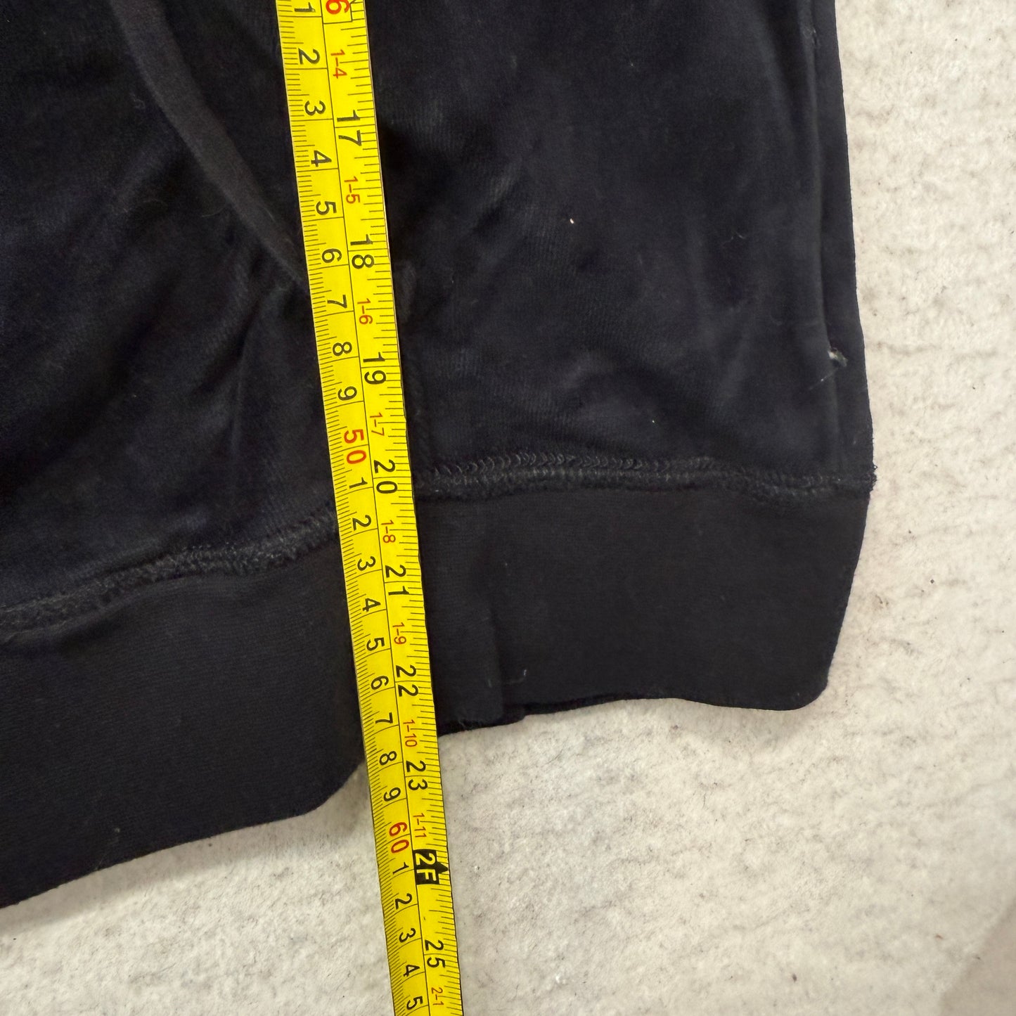 Juicy Couture Women's Black Velour Tracksuit Set Hoodie & Flared Pants Size XL