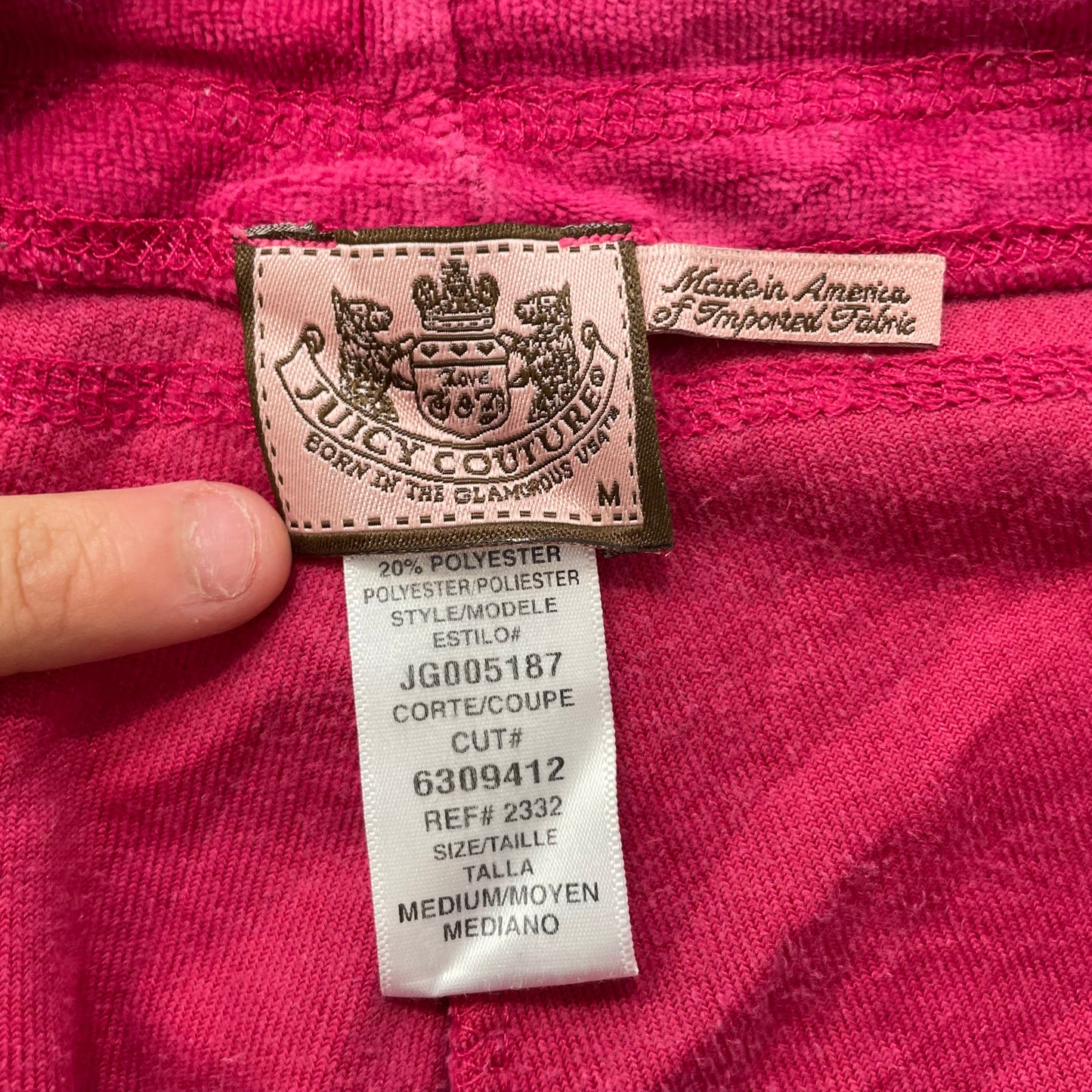 Juicy Couture Women's Hot Pink Velour Flared Leg Track Pants Drawstring Size M
