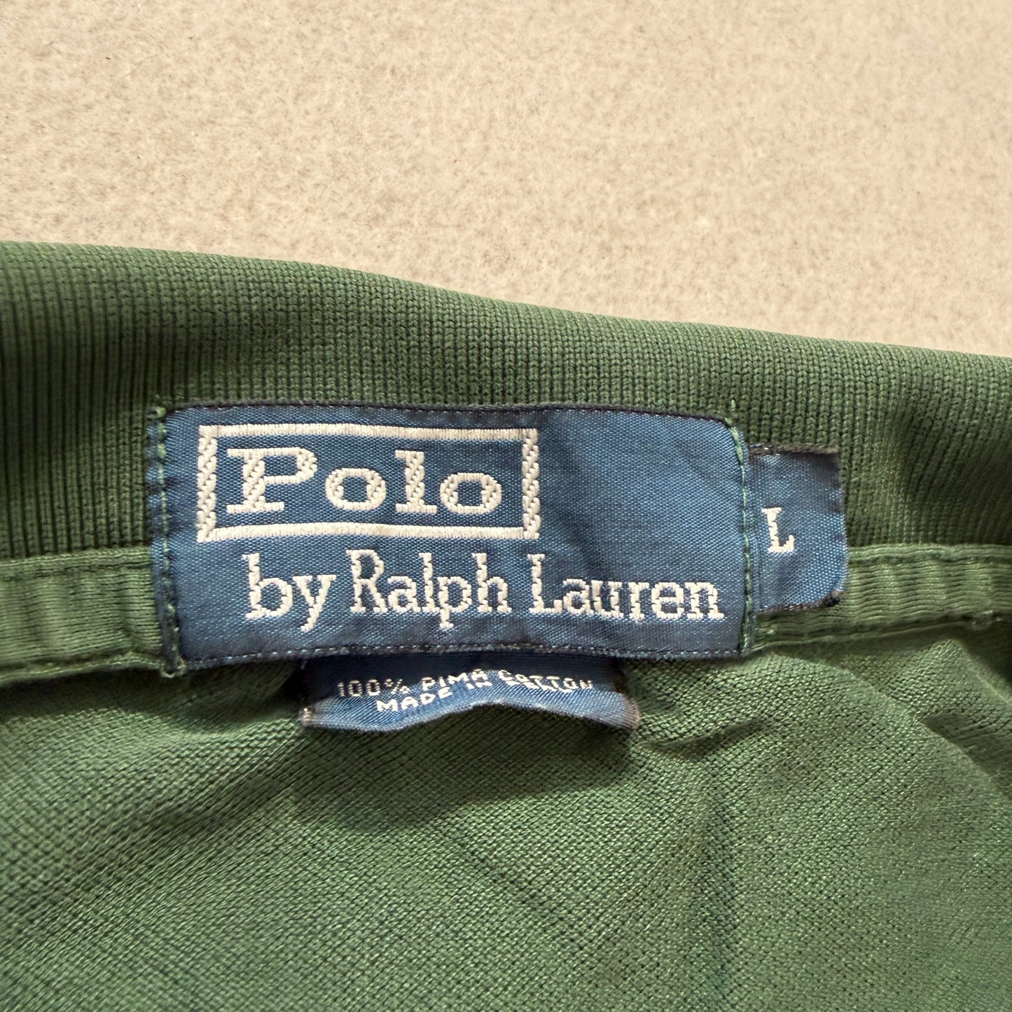 Polo Ralph Lauren Mens Dark Green Pima Cotton Polo Shirt Embroidered Logo Size L