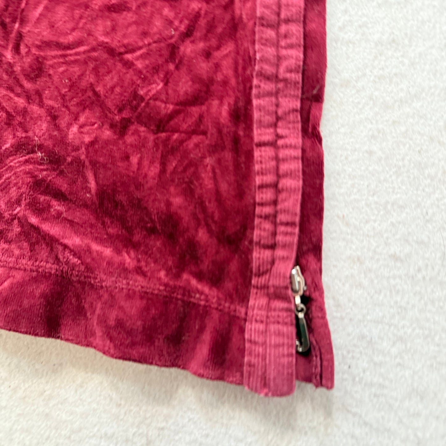 2003 Vintage Juicy Couture Women's Maroon Velour Flare Track Pant Zipper Size XL
