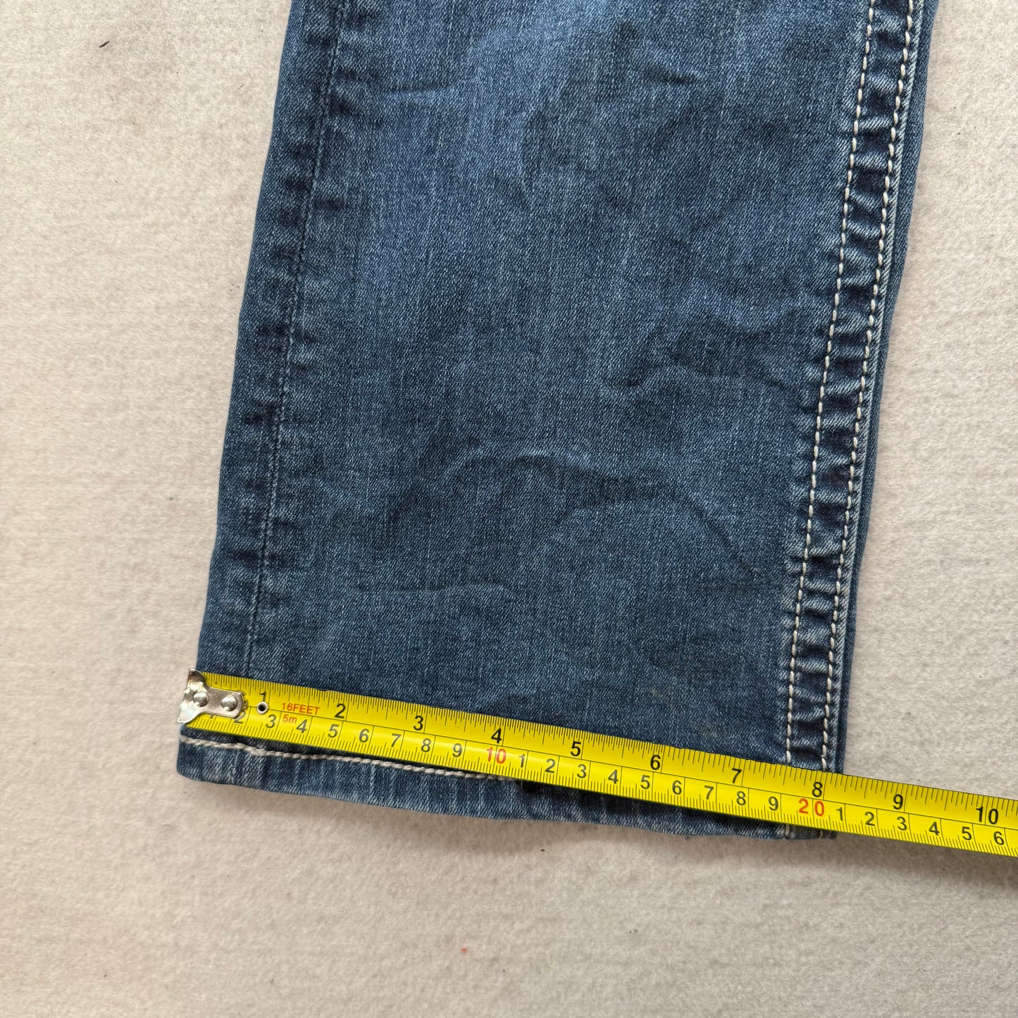 Miss Me Chloe Women's Blue Denim Bootcut Jeans Embellished Flap Pockets Size 30