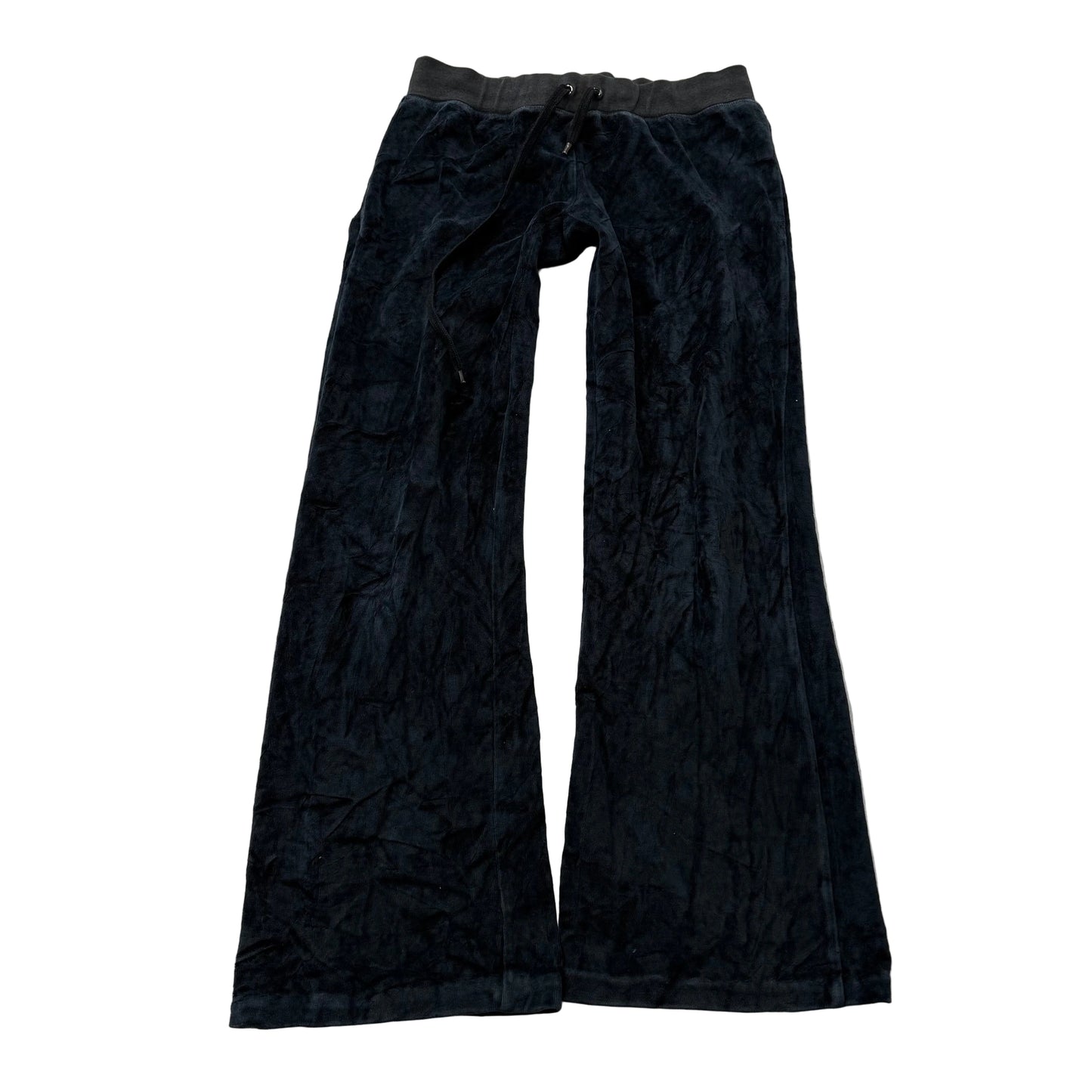 Vintage Juicy Couture Women's Navy Velour Flared Track Pant Loungewear Size S