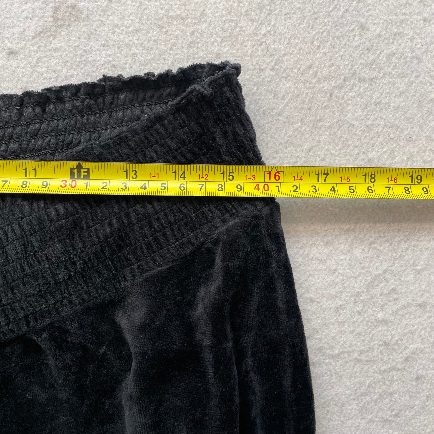 Vintage Juicy Couture Womens Black Velour Flared Track Pant Elastic Waist Size L