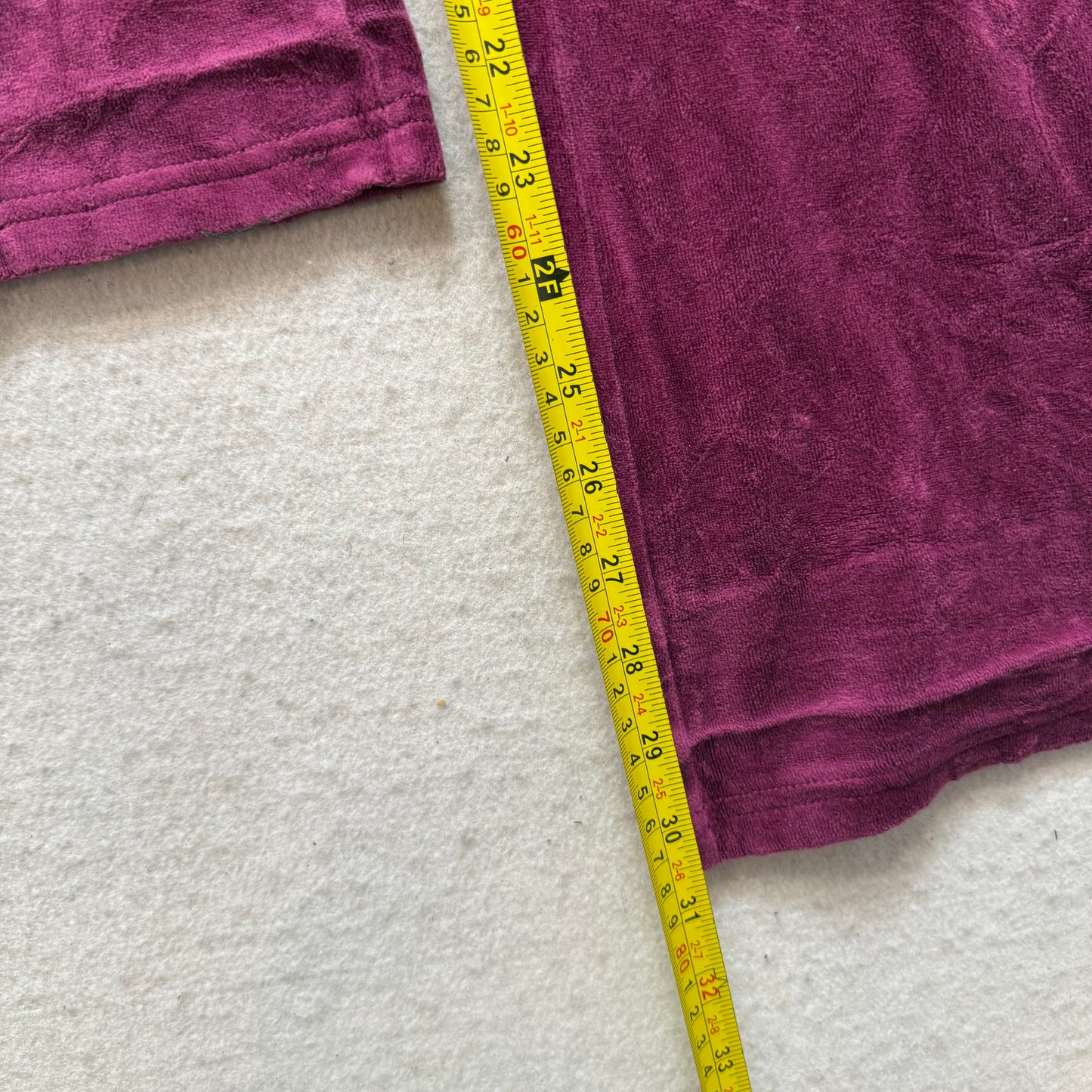 Vintage Juicy Couture Women's Plum Velour Wide Leg Flared Track Pants Y2K Size L