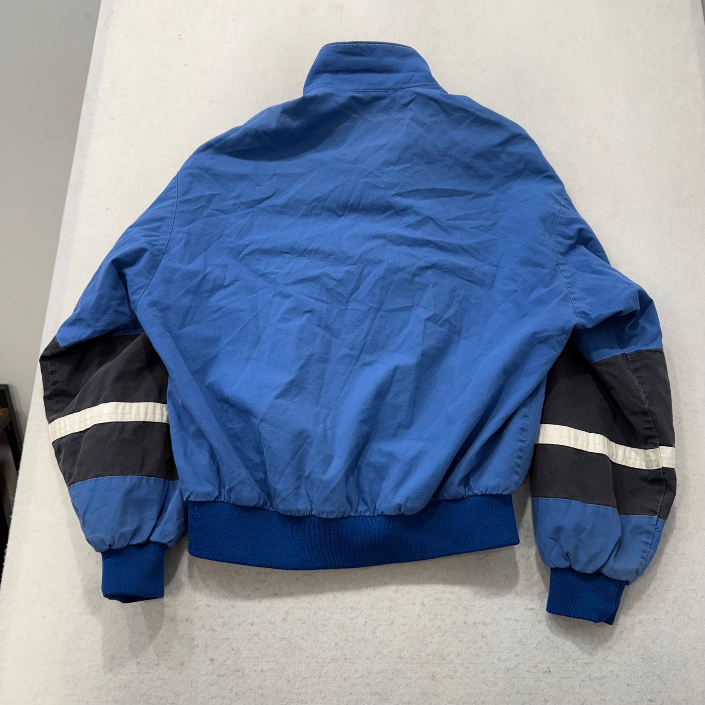 Ownco Men's Royal Blue Full Zip Bomber Jacket Embroidered Logo Workwear Size L