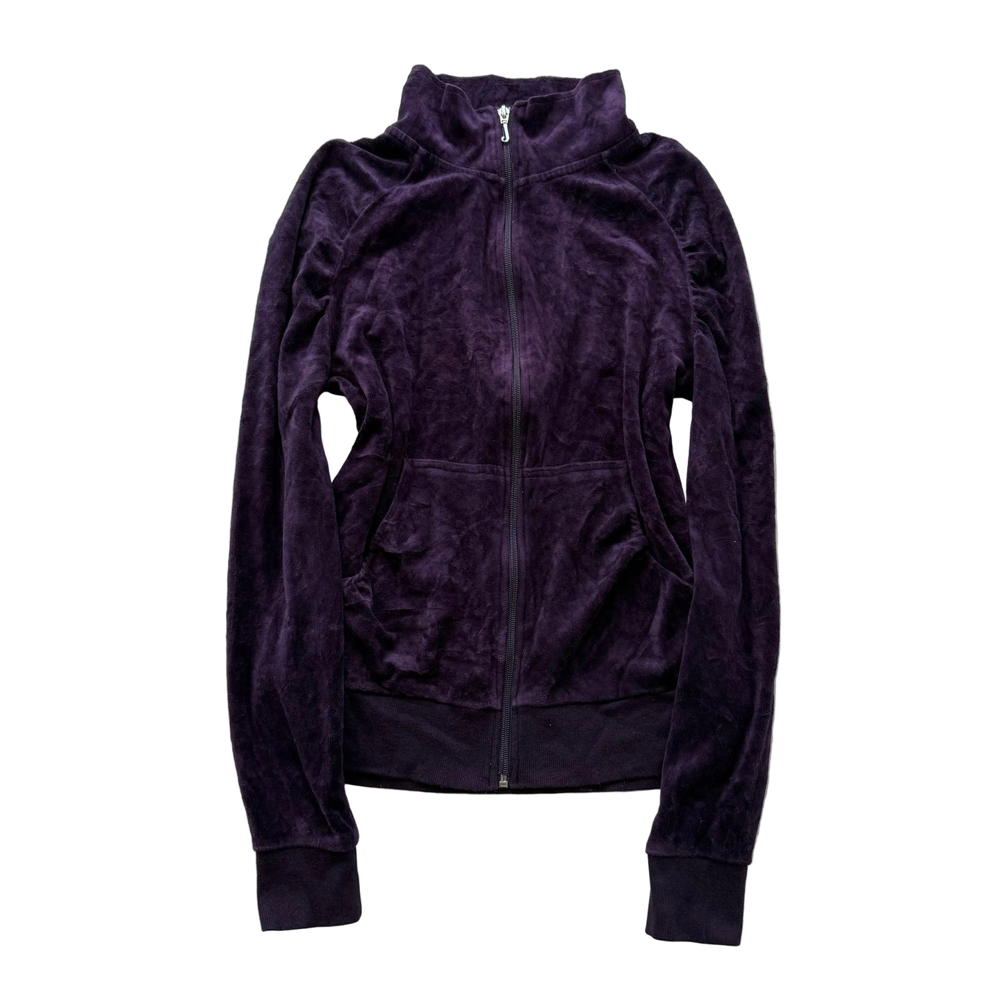 Juicy Couture Women's Eggplant Purple Zip Up Track Jacket Loungewear Y2K Size M