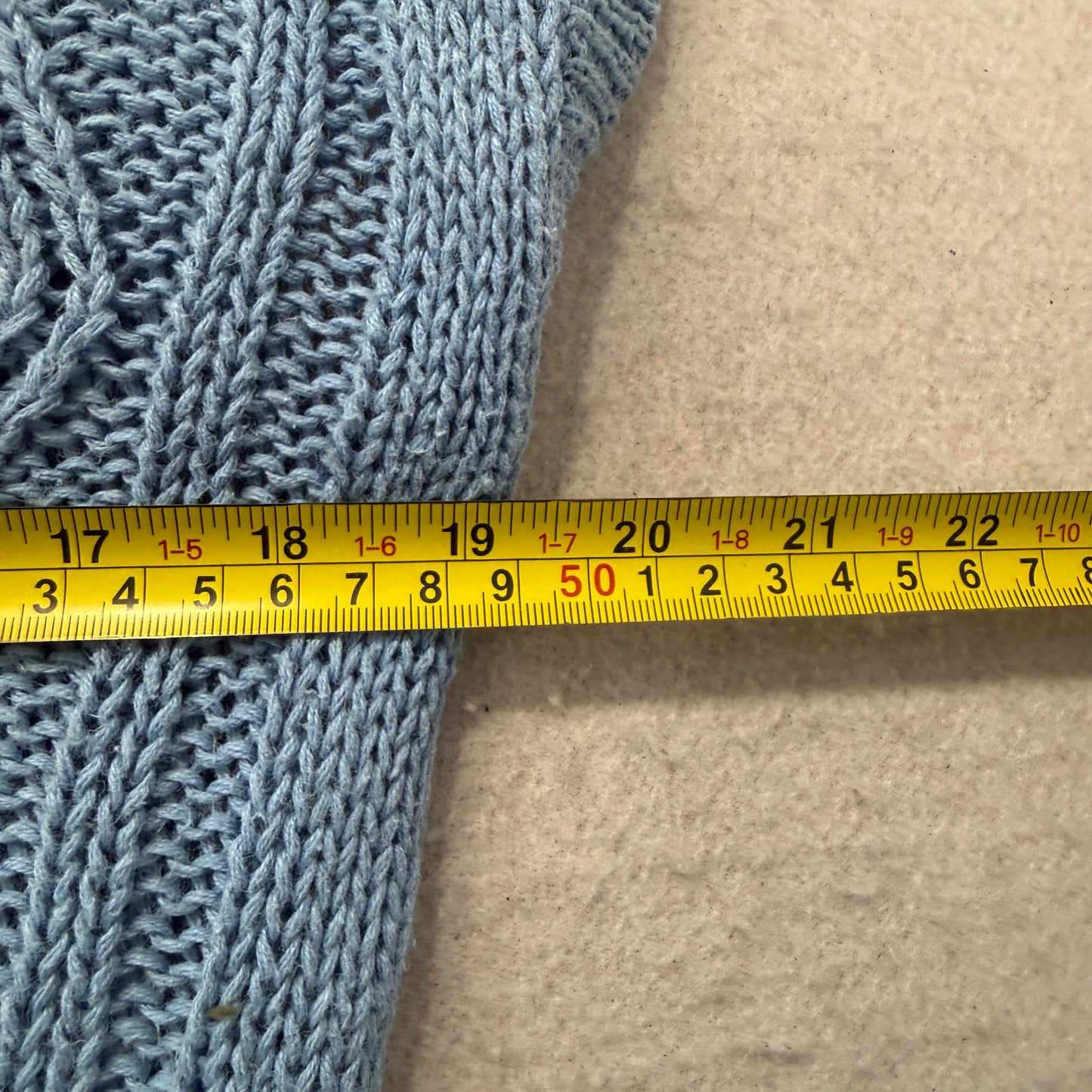 Vintage Hunters Glen Womens Blue Cable Knit Sweater Vest V-Neck Chunky Size M