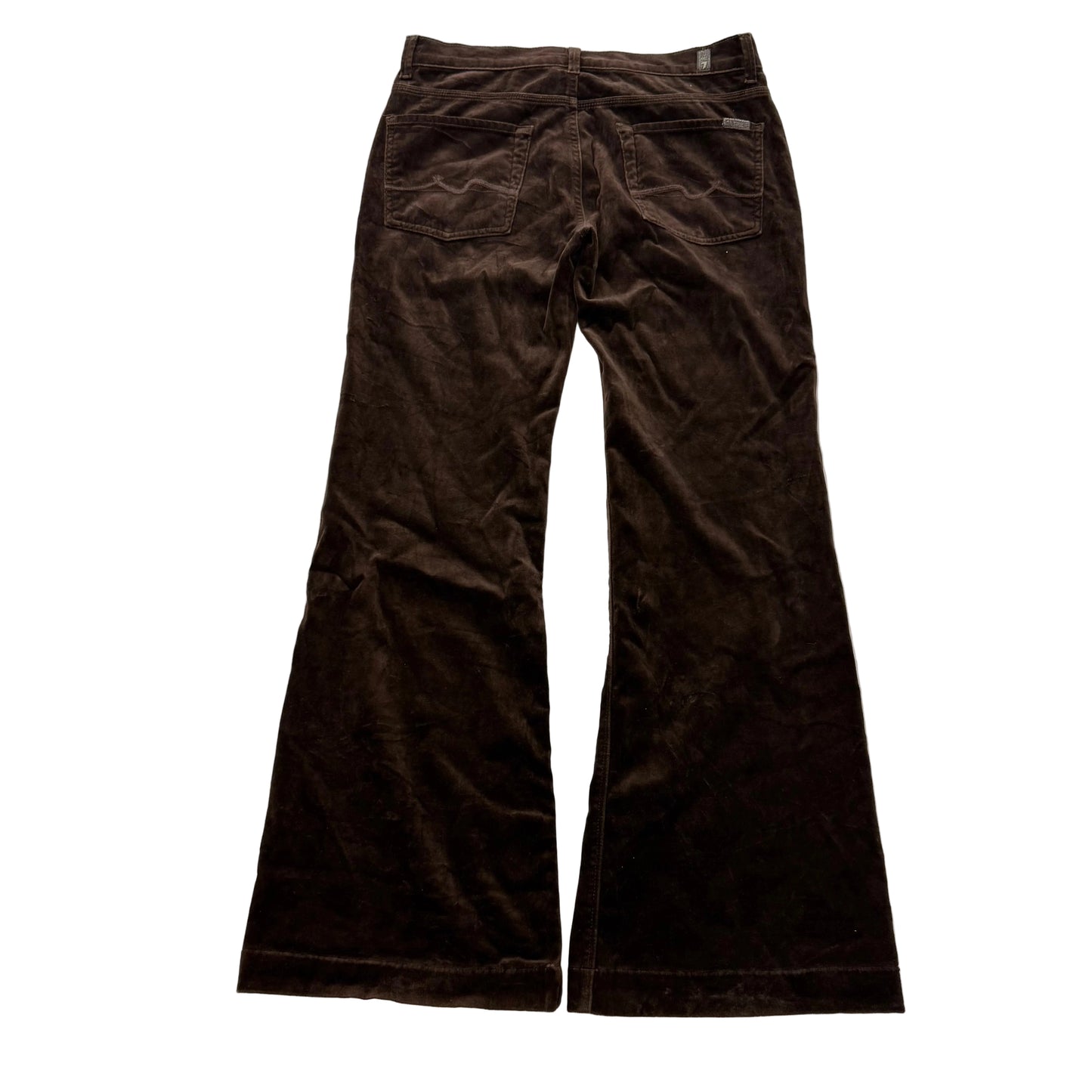 7 For All Mankind Brown Velour Flare Bootcut Pants Size 31