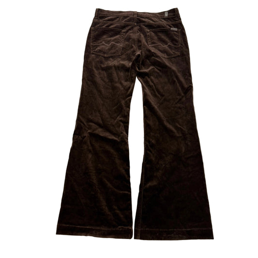 7 For All Mankind Brown Velour Flare Bootcut Pants Size 31