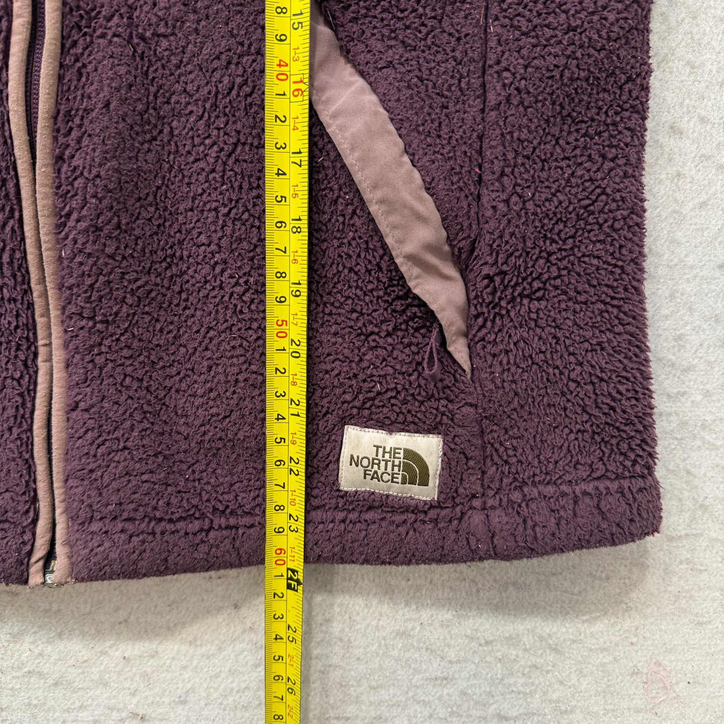 The North Face Women's Plum Sherpa Fleece Full-Zip Jacket Pocket Classic Size LT