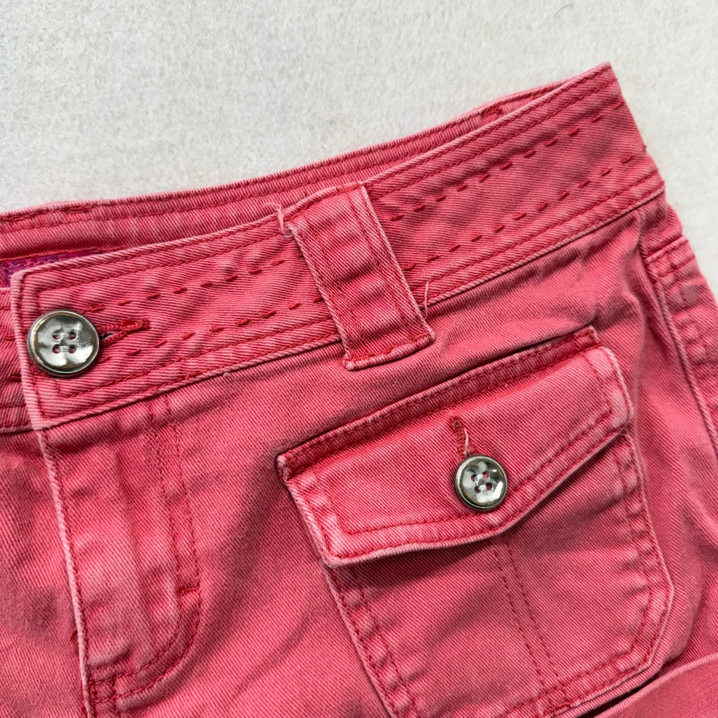 Personal Identity Dusty Rose Denim Shorts Rolled Cuff Button Pockets Size M