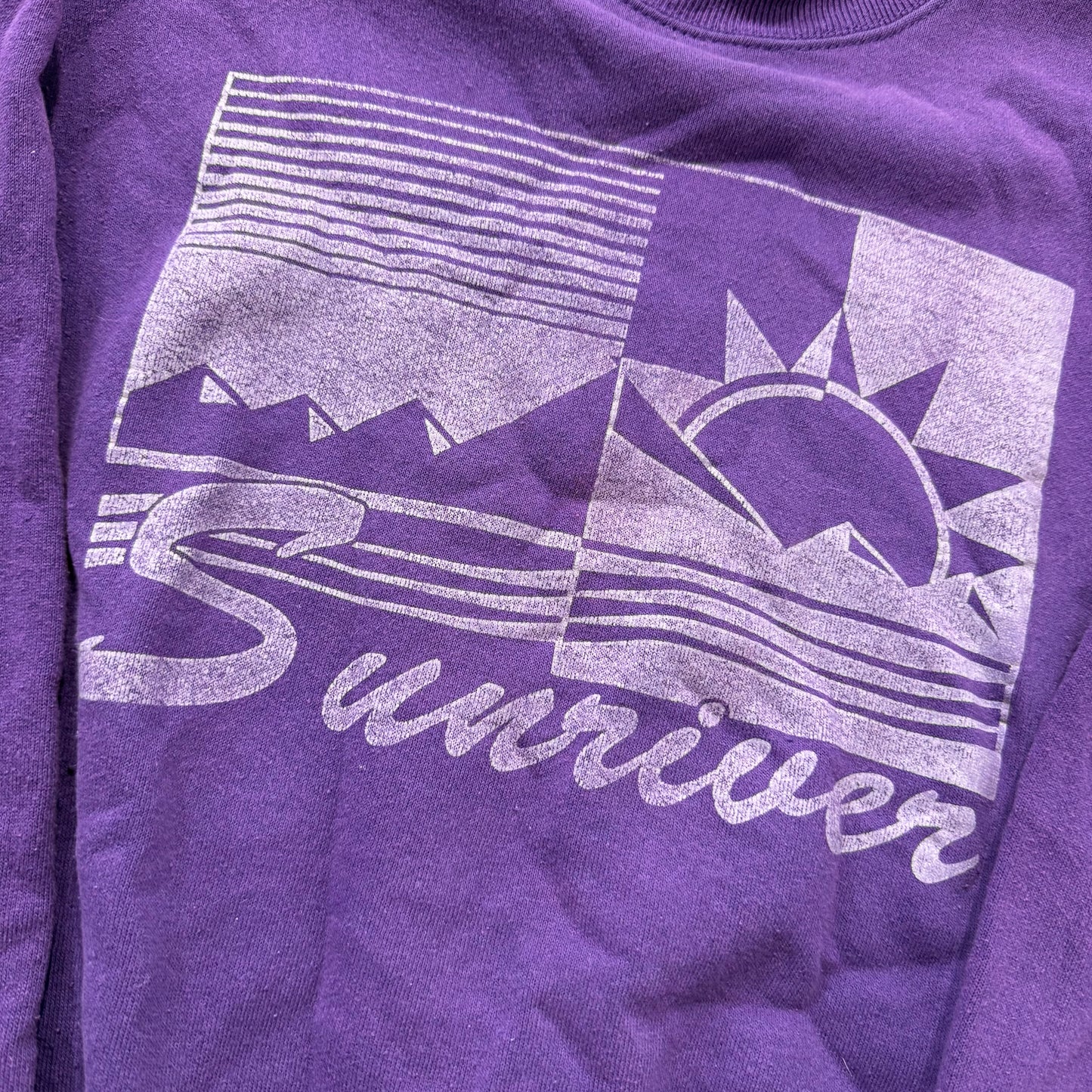 Vtg Lee Sunriver Men Purple Midweight Cotton Blend Sweatshirt Made in USA Size L