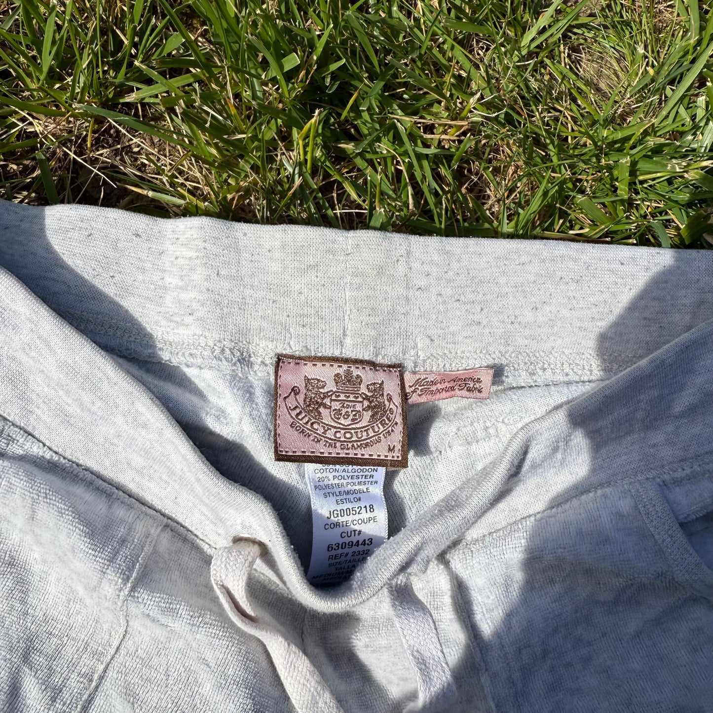 Juicy Couture Women's Heather Grey Velour Flared Track Pant Pockets Y2k Size M