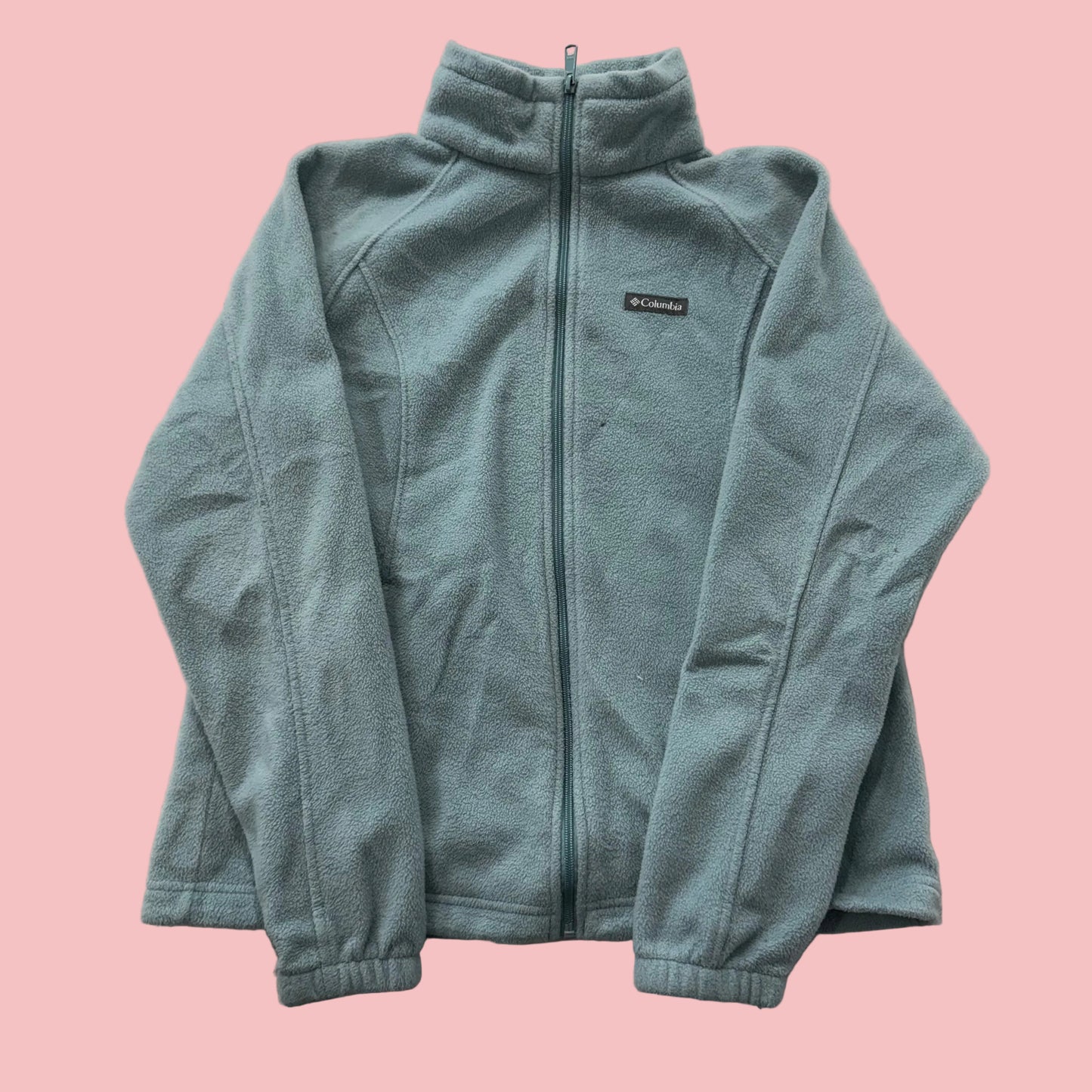 Columbia Womens Slate Gray Benton Springs Fleece Full Zip Jacket Pockets Size XL