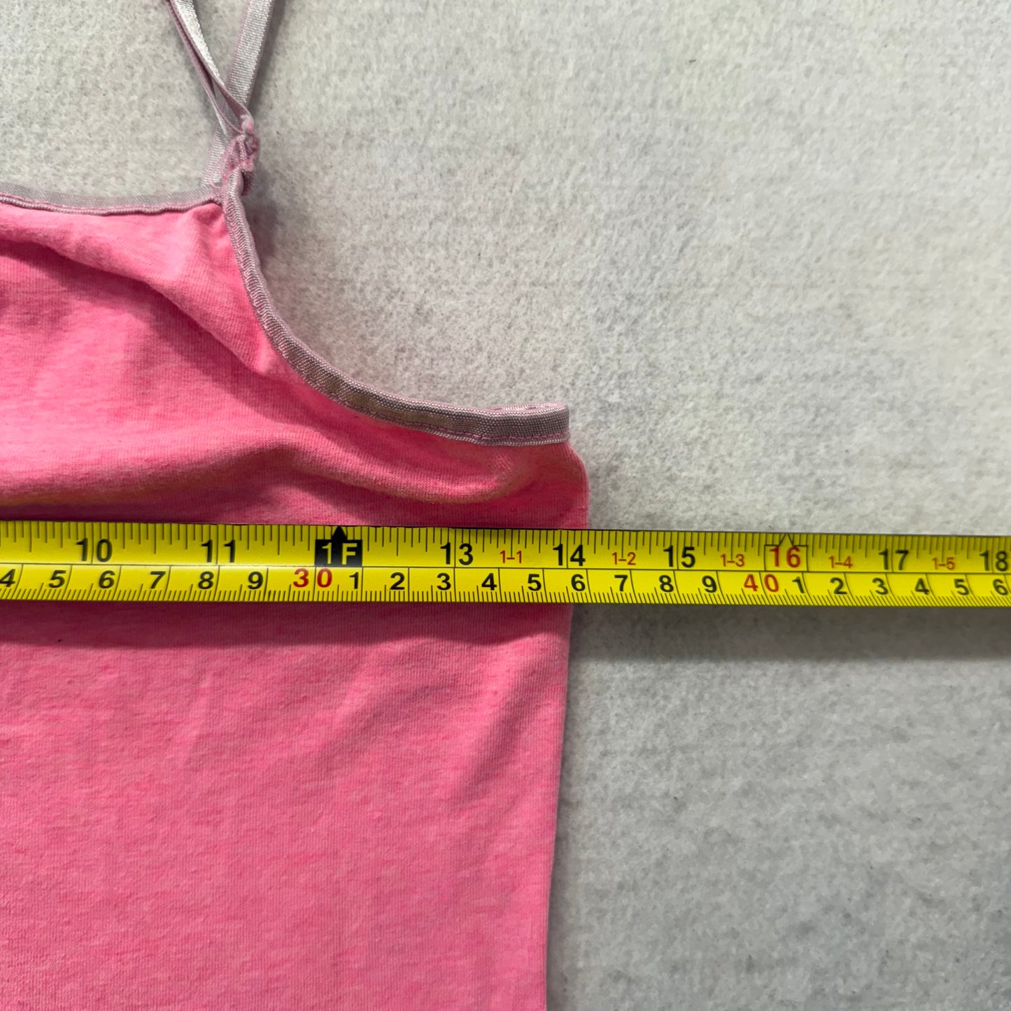 Ambiance Apparel Women's Pink Cotton Camisole Tank Top Spaghetti Straps Size L