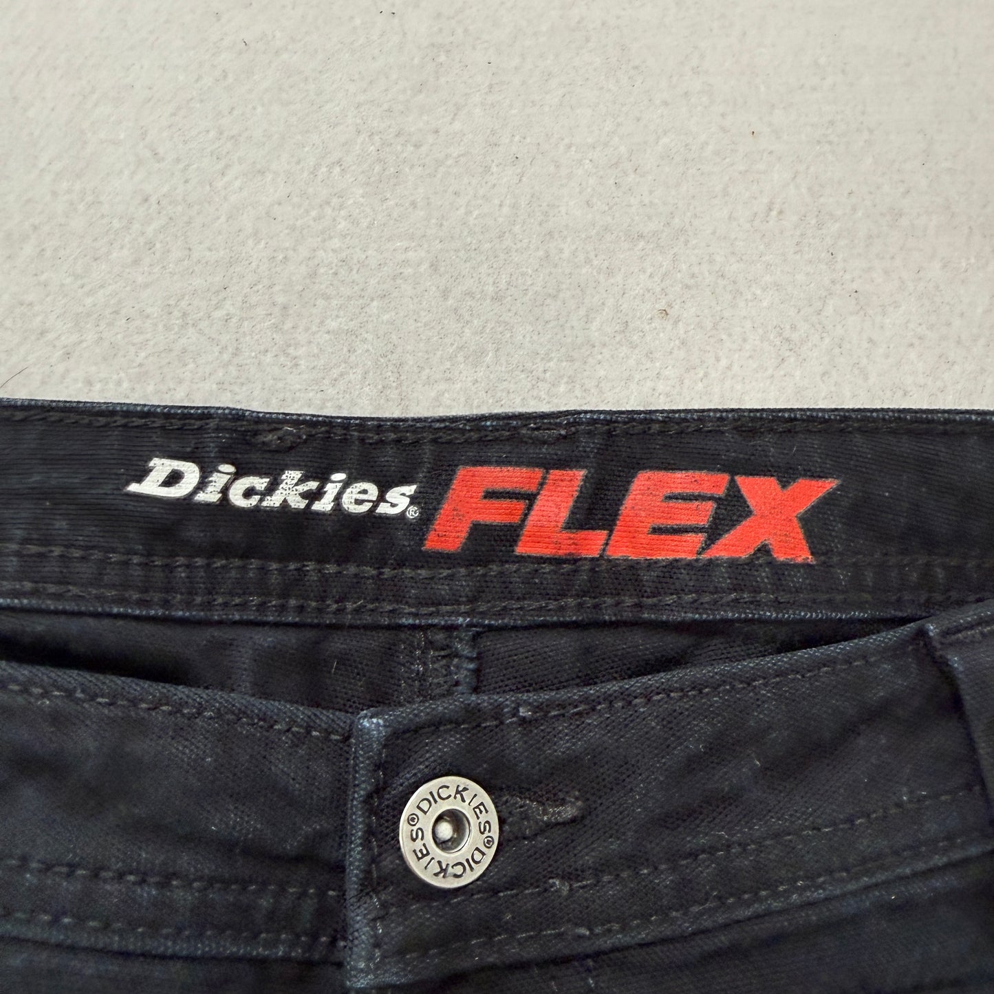 Dickies Flex Mens Black Canvas Carpenter Work Pants Double-Front Pockets Size 33