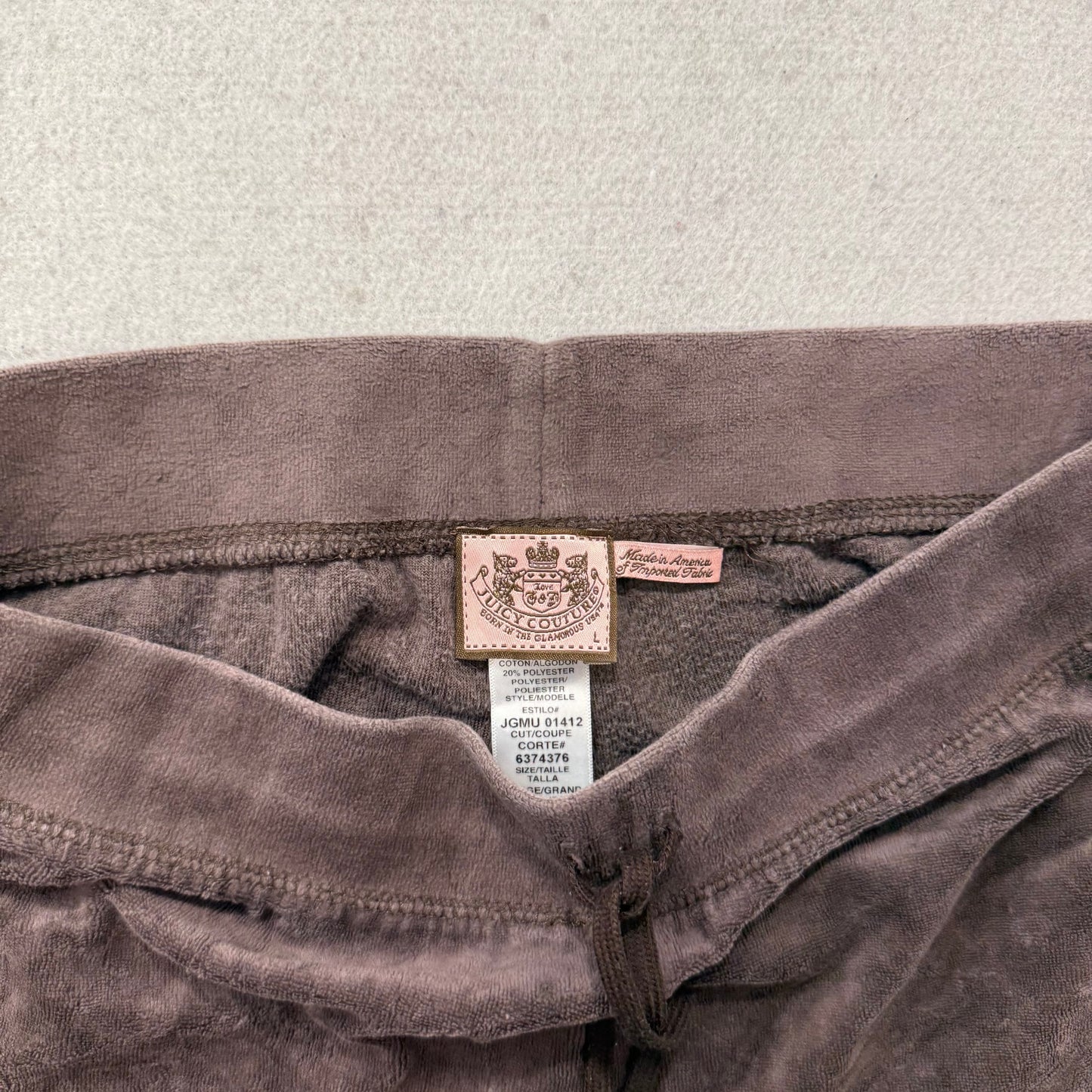 Vintage Juicy Couture Women' Dark Brown Velour Tracksuit Set Hoodie & Pant Size L