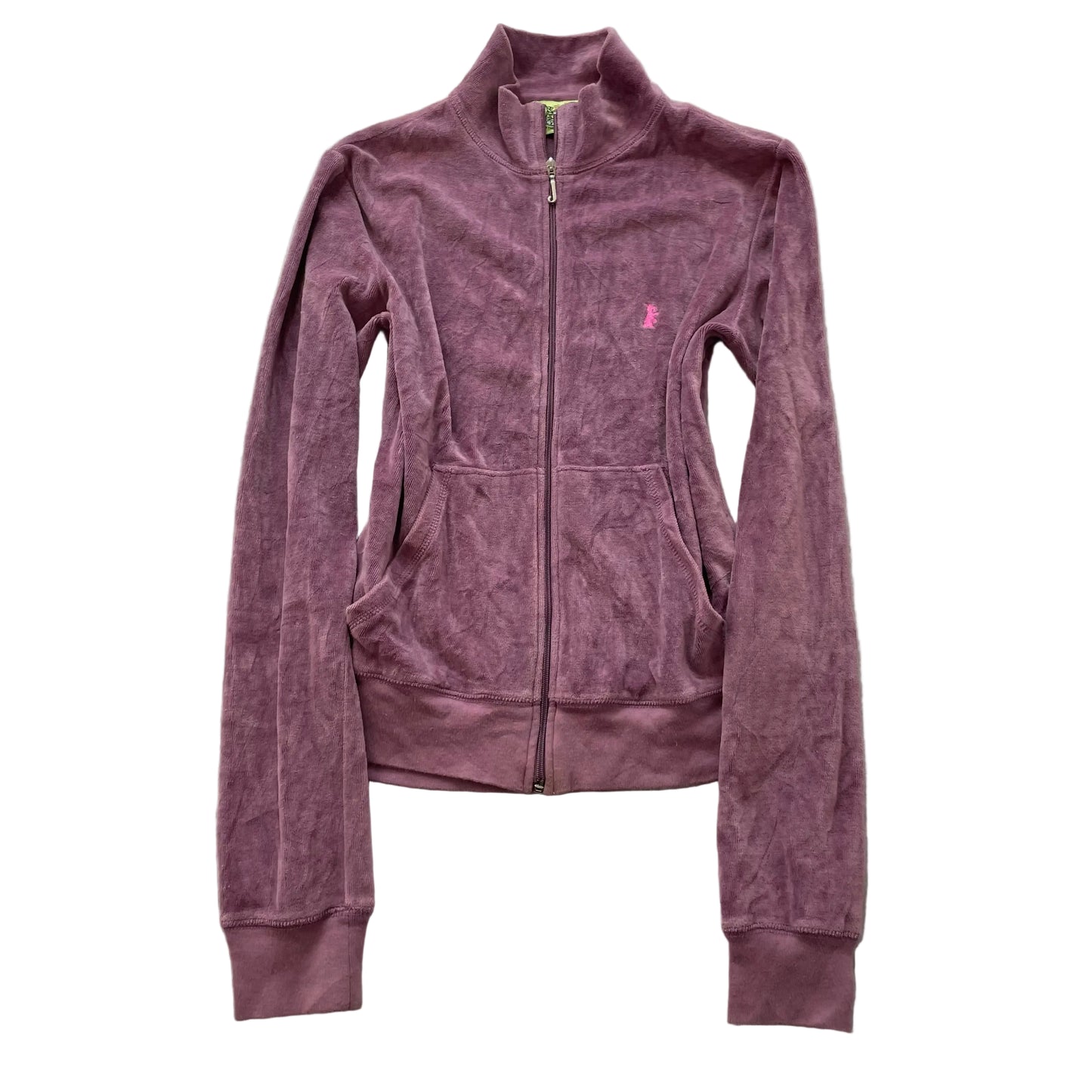 2003 Vintage Juicy Couture Women's Purple Velour Zip-Up Track Jacket Y2k Size L
