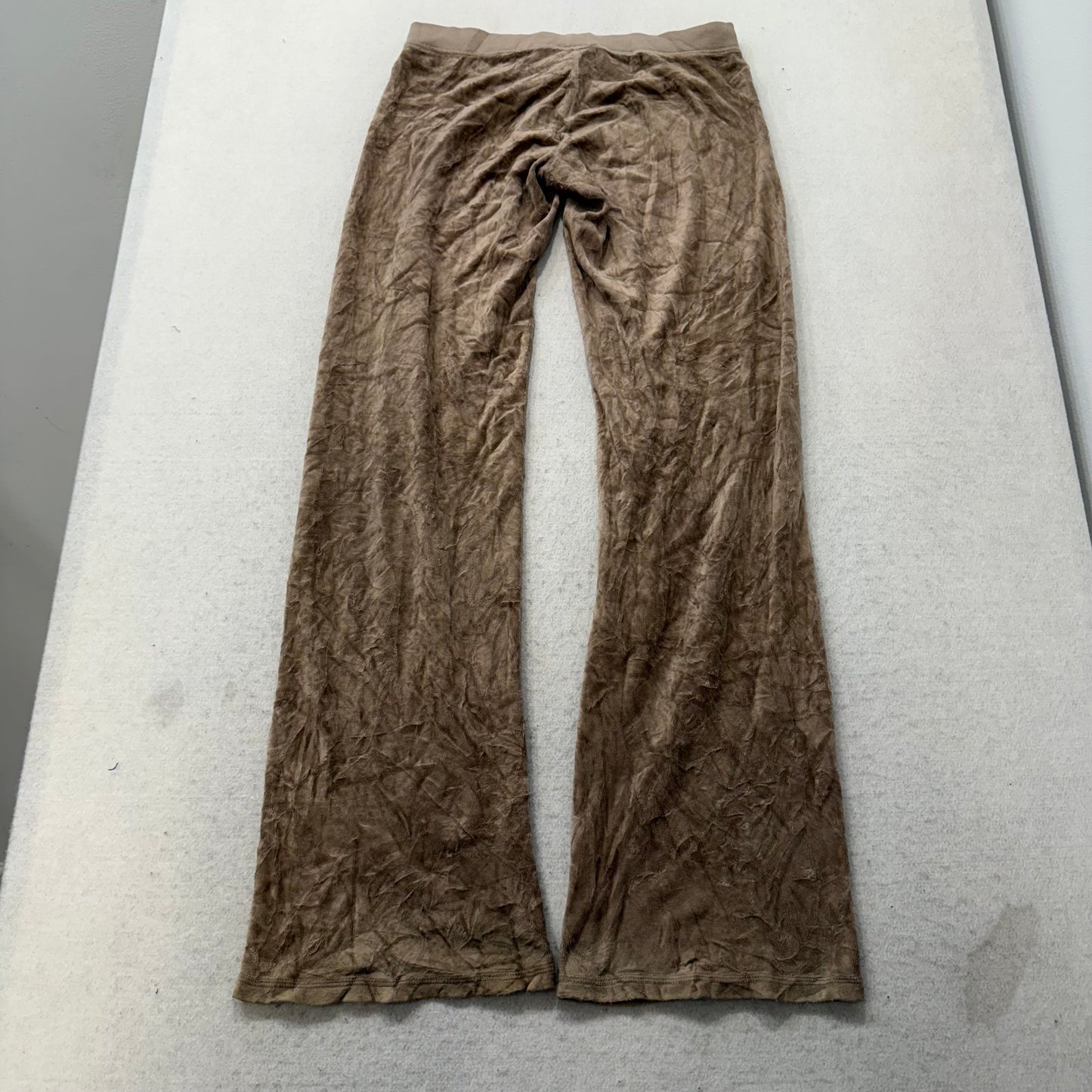 Juicy Couture Women's Camel Velour Flared Track Pant Loungewear Low Rise Size P