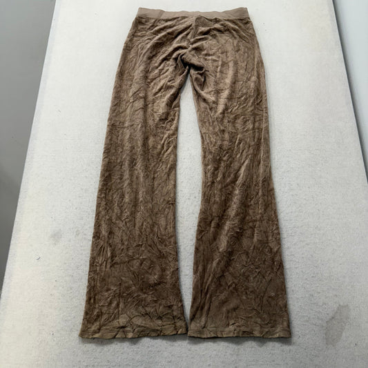 Juicy Couture Women's Camel Velour Flared Track Pant Loungewear Low Rise Size P
