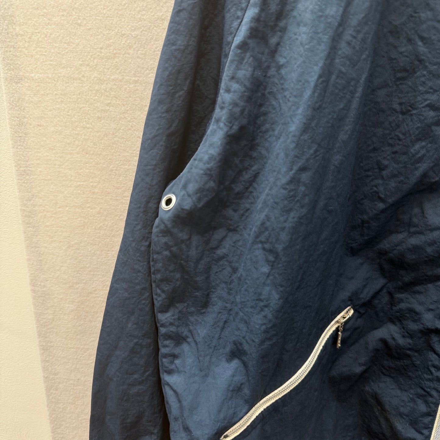 Tommy Hilfiger Men's Navy Blue Full Zip Windbreaker Jacket Zip Pockets Size XL