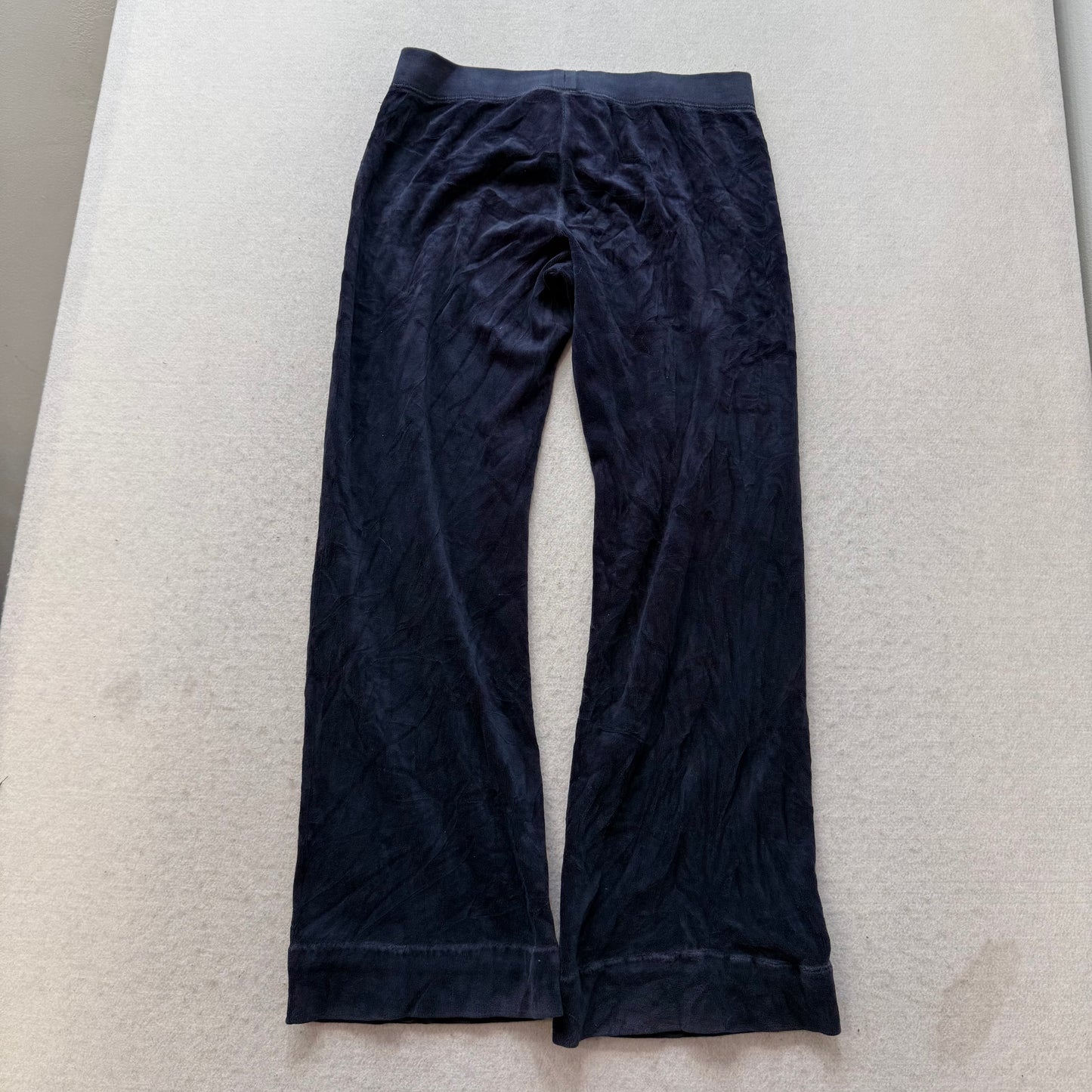 Juicy Couture Women's Navy Blue Velour Flared Track Pant Loungewear Y2K Size 14