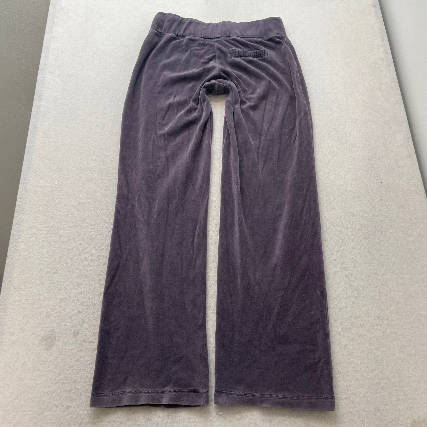 Vintage Juicy Couture Womens Purplish Gray Velour Flare Track Pant Pocket Size S