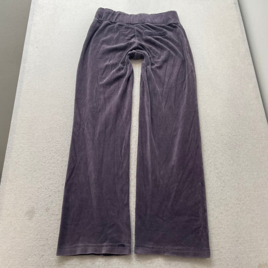 Vintage Juicy Couture Womens Purplish Gray Velour Flare Track Pant Pocket Size S