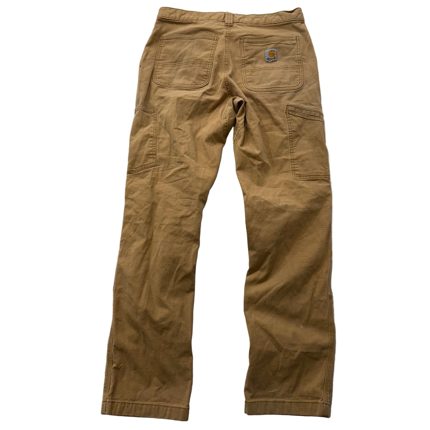 Carhartt Men's Tan Rigby Double-Front Dungaree Pants Relaxed Fit Size 30x32