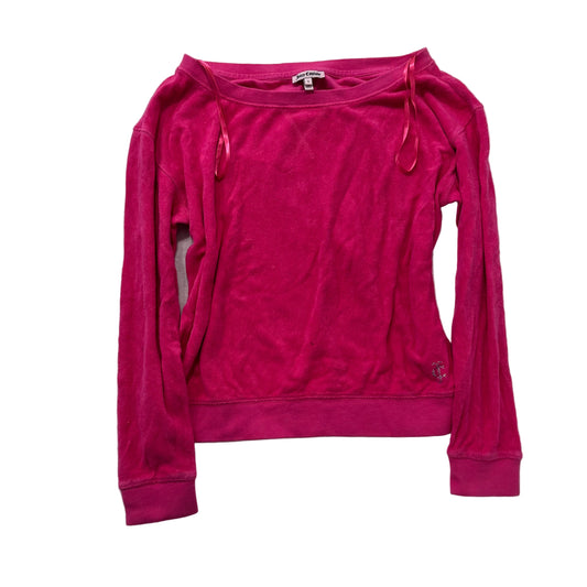 Vintage Juicy Couture pink off-the-shoulder terry shirt size S